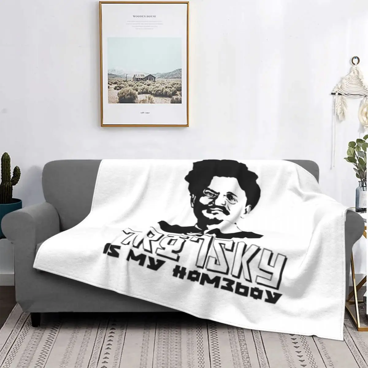 Мягкое Флисовое одеяло со смешной микро-надписью Trotsky Is My Homeboy