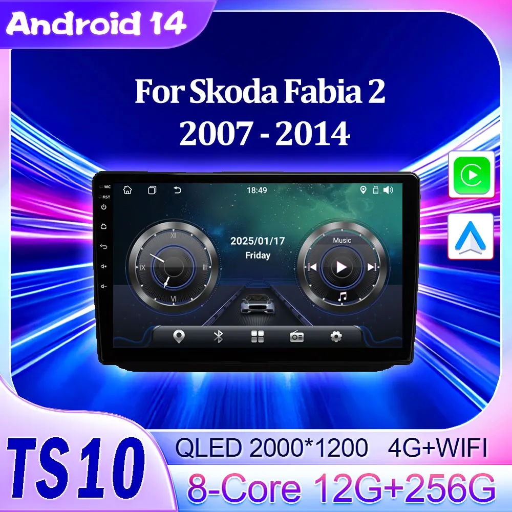 Android 14 для Skoda Fabia 2 2007-2014 Радио Интеллектуальные автомобильные системы Зеркальная