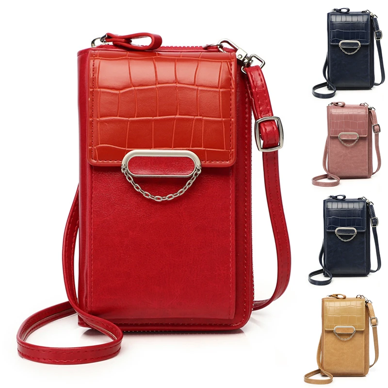 

2022 New Trend Women Phone Bag Ladies Mobile Messenger Shoulder Wallet PU Leather Card Holder Crossbody Purse For Female