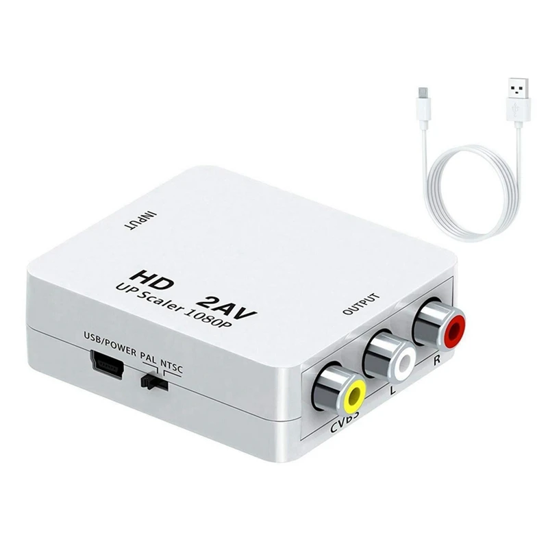 

Преобразователь 1080P HD в Av, проекция компьютера в ТВ-адаптер, подходит для устройств с HD-сигналом, соединяющих продукты с Av-сигналом