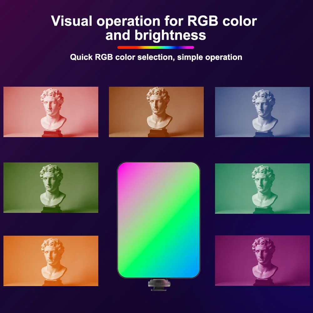 Фото Мини RGB полноцветный видеосвет 2500-7000K, заполняющий свет для камеры, смартфона, фото- и видеосъемки, прямых трансляций, YouTube, TikTok №5