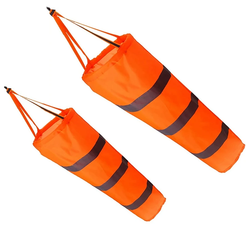 

NEW-2PCS 30 Inch Windsock Wind Direction Measurement Sock Bag With Reflective Belt For Outdoors Airport Farm & Park