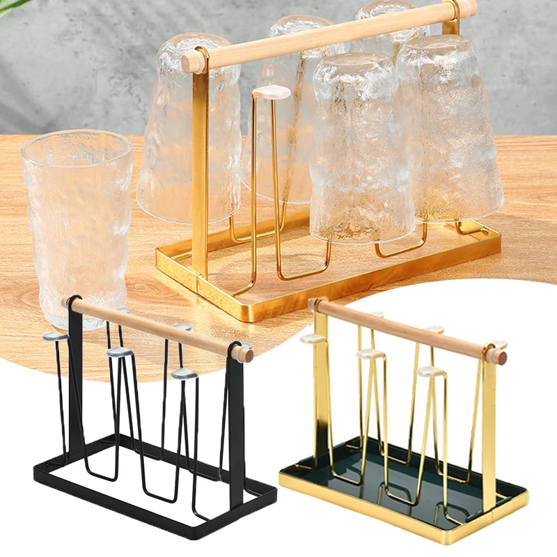 

6 держателей для слива стаканов для воды, стеклянная подставка для стаканов, бытовая подставка для слива воды, кухонный органайзер, чашки, по...