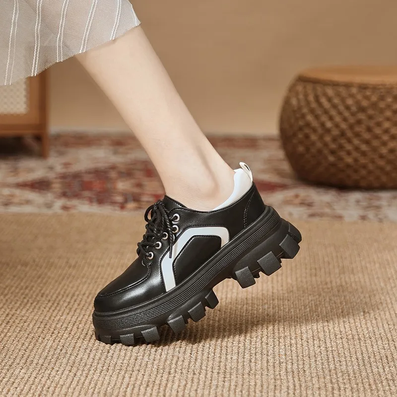 

Women Shoes 2022 Trend Luxury Casual Platform Lace Up Round Head Plus Size Lefu Single Shoes Zapatos De Mujer Women Shoes