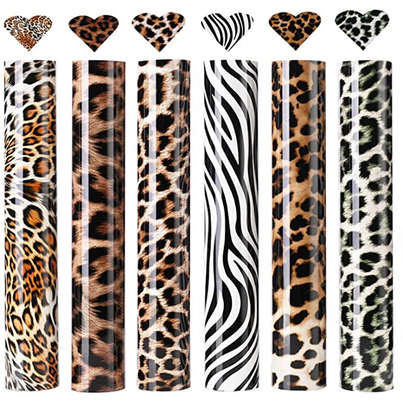

New Leopard Patterned Heat Transfer Vinyl Iron on HTV Vinyl Animal Print Heat Transfer Vinyl for T-Shirt Decoration DIY Craft