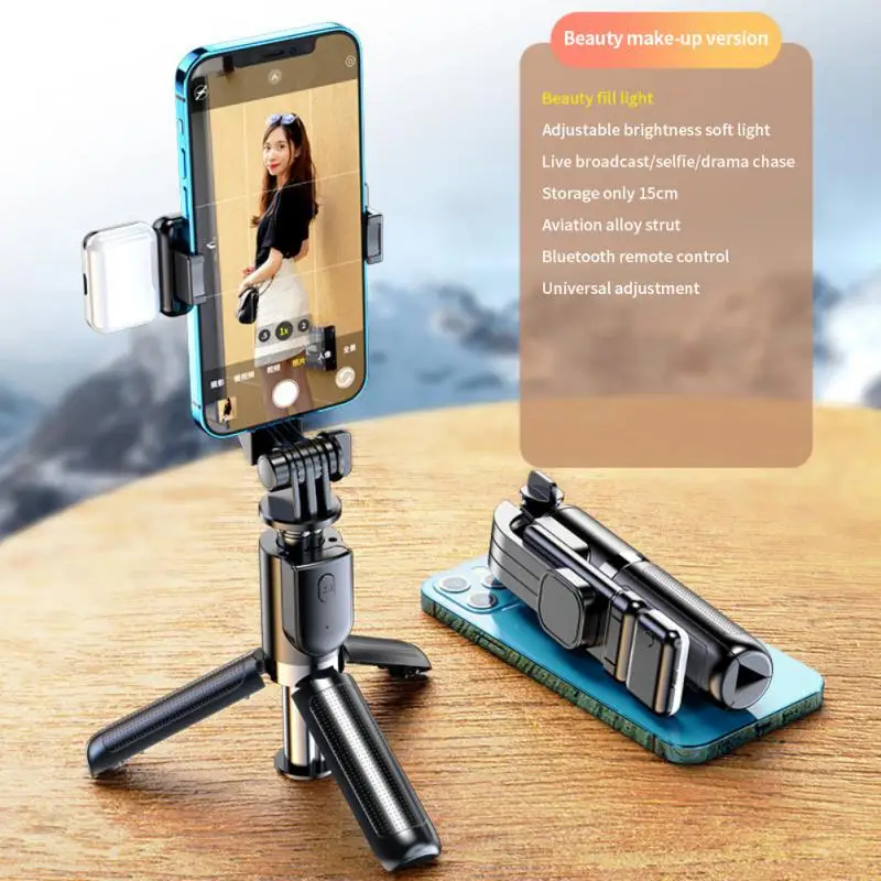

Foldable Mobile Phones Bluetooth Remote Control Bracket Selfie Rotation Photo Holder Lengthened Tripod Live Broadcast Support