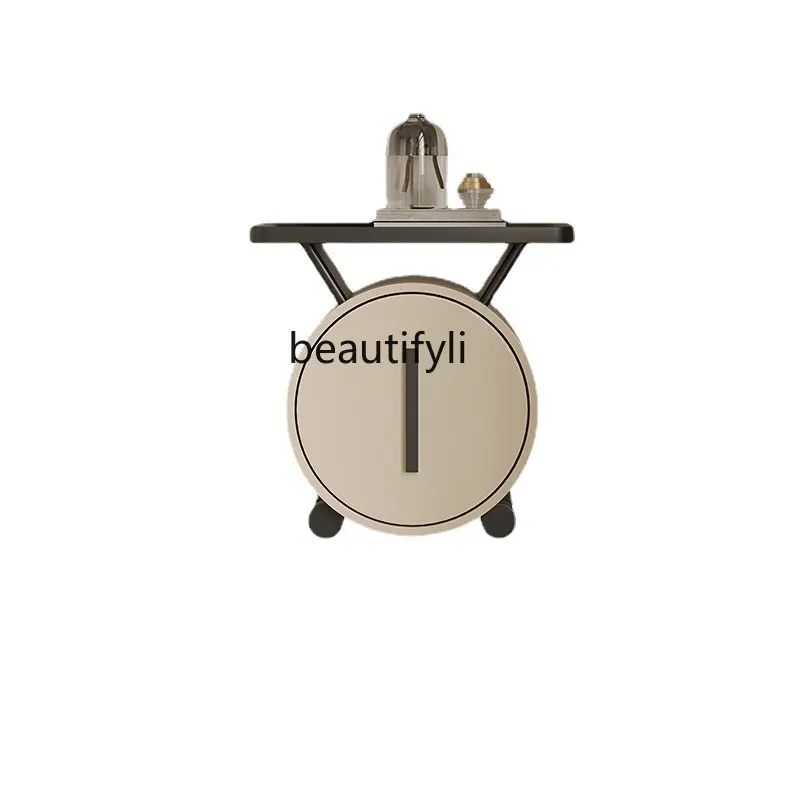 

yj Italian Minimalist Bedside Table Storage Cabinet Designer Creative Bedside Cabinet Cream Silent Style