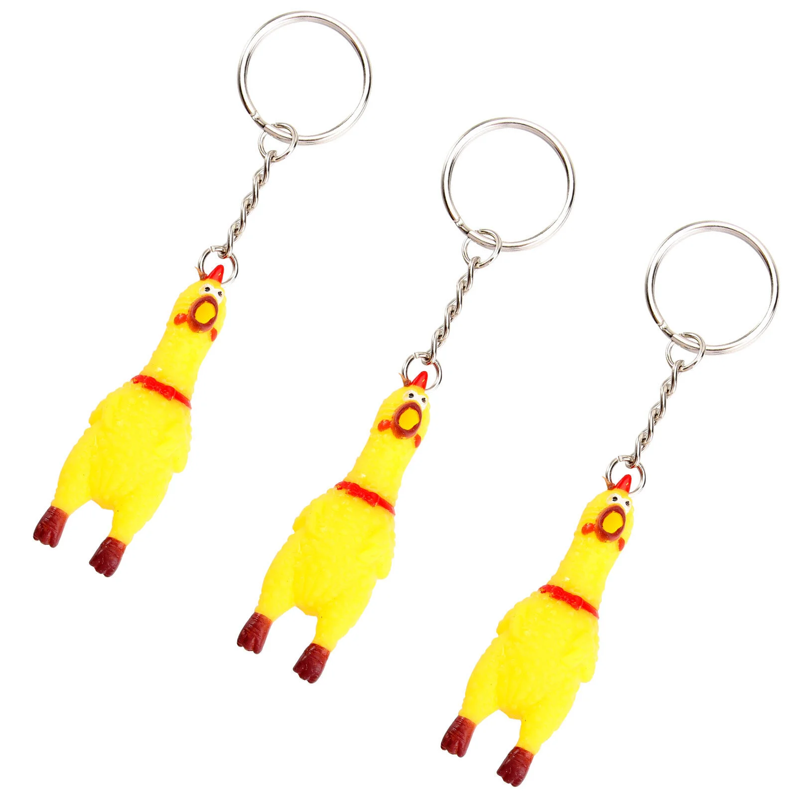 

9 Packs Squeeze Screaming Chicken Keychain Funny Yellow Squeaking Chicken Pendant for Keys Bags Phones