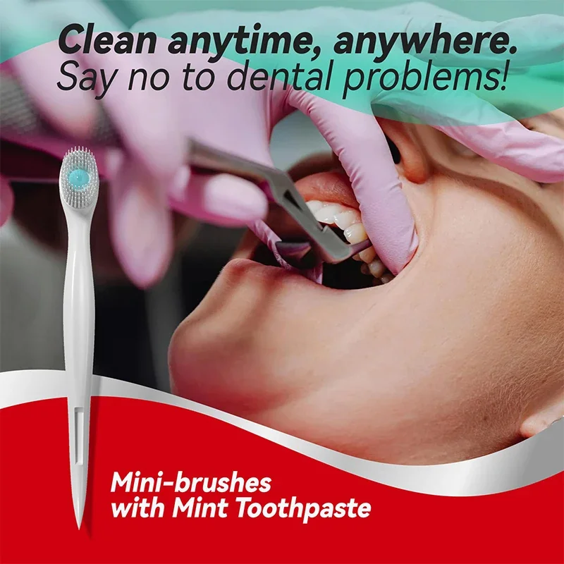 Мини-зубная щетка с взрывными бусинами одноразовая насадка для чистки взрослых