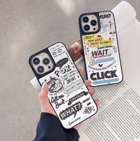 fashion letter labels mirror phone cases for iphone 13 12 11 pro max xr xs max 8 x 7 se 2020 couple anti drop soft cover