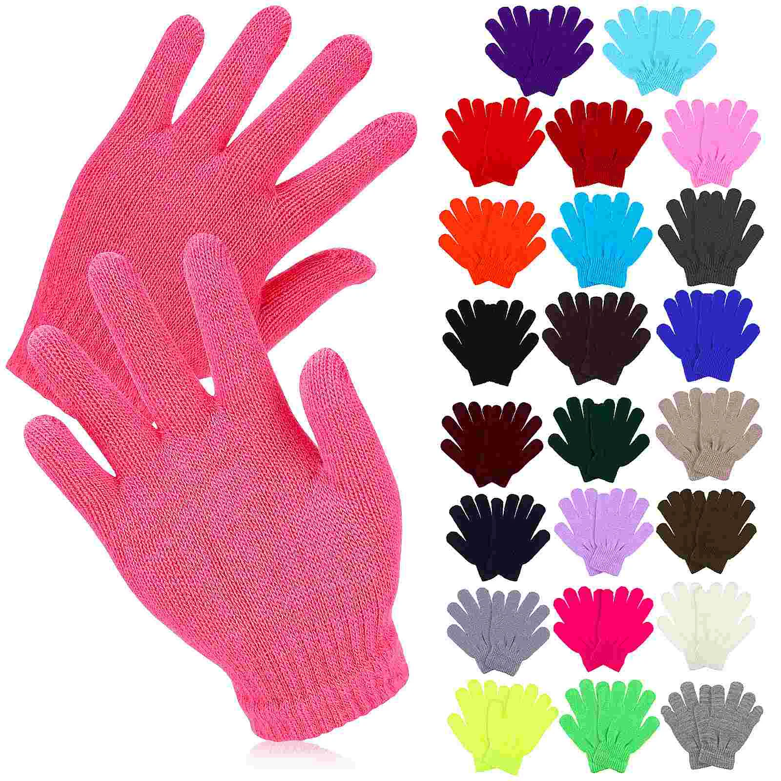 

Gloves Winter Kids Finger Children Full Knitted Baby Ski Toddler Kid Thermal Five Warm Mittensoutdoor Knit Knitting Child Mitten