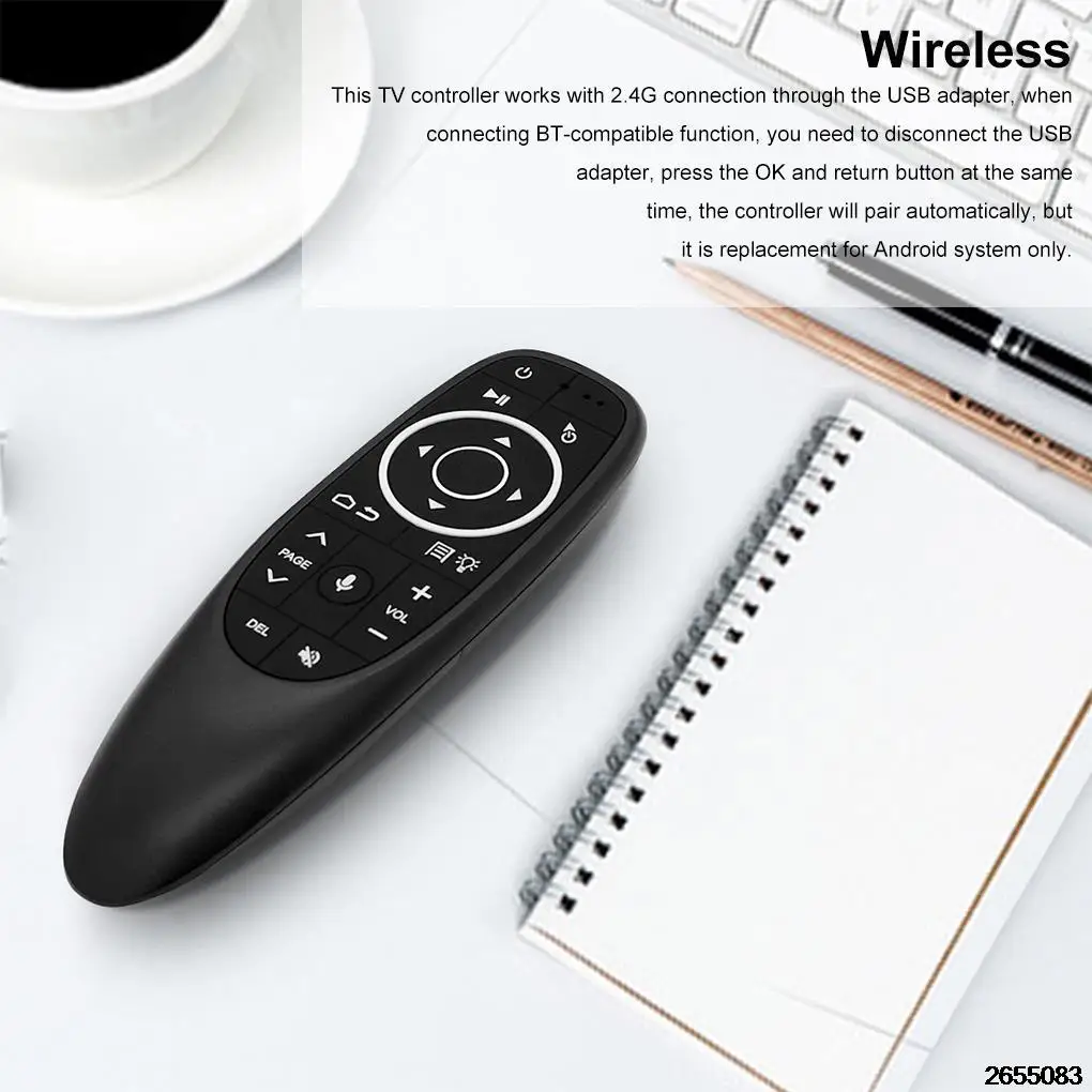 

Voice Remote Control Gyroscope 2.4G Wireless Controller with Mic USB Intelligent Device Household Device G10BTS