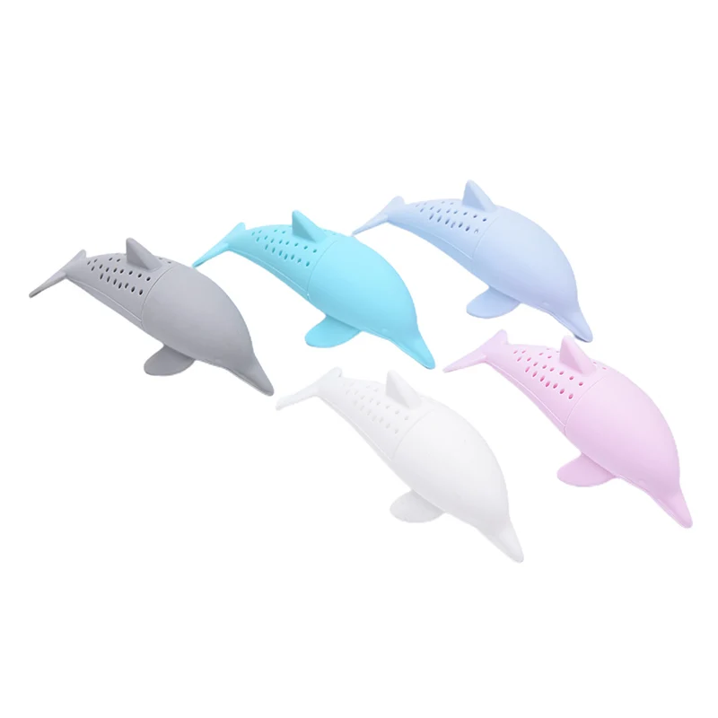 

Cute Dolphin Tea Maker Teapot Filter Silicone Tea Strainer Kitchen Accessories Cartoon Dolphin Tea Maker Drinking Set
