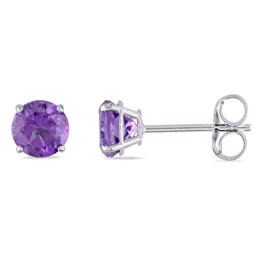 

Women`s 4/5 Carat T.G.W. Amethyst 14kt White Gold Stud Earrings