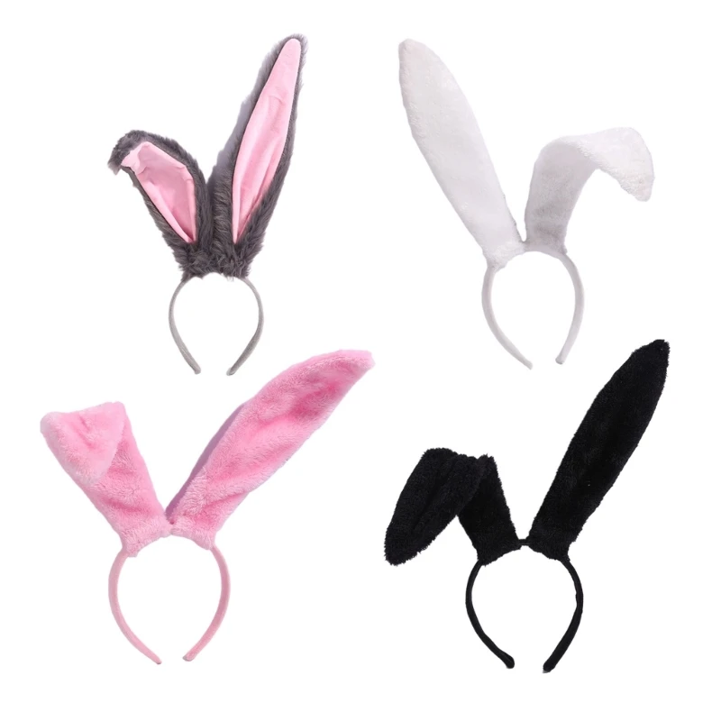 Y2k Style Bunny Large Ears Hair Hoop Women Headband Makeup Headband for Easter Halloween Cosplay Hair Accessories F3MD