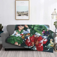 inuyasha kagome blankets classic japanese anime flannel throw blanket bedroom sofa personalised soft warm bedspread