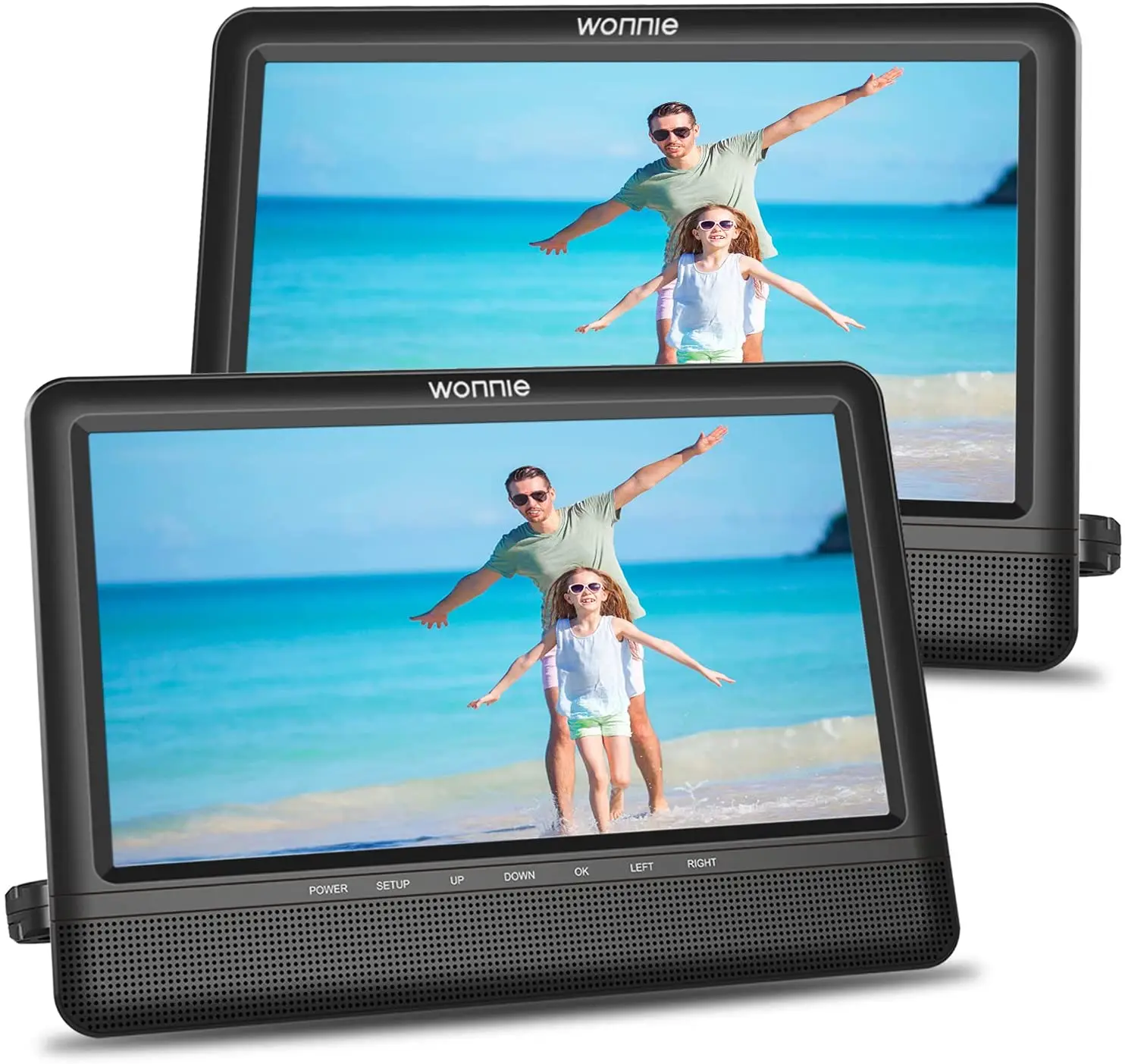 

10.5inch Dual Screen Car DVD Player with 2 Headrest Mounts Portable CD Players for Kids Built-in 5 Hours Rechargeable