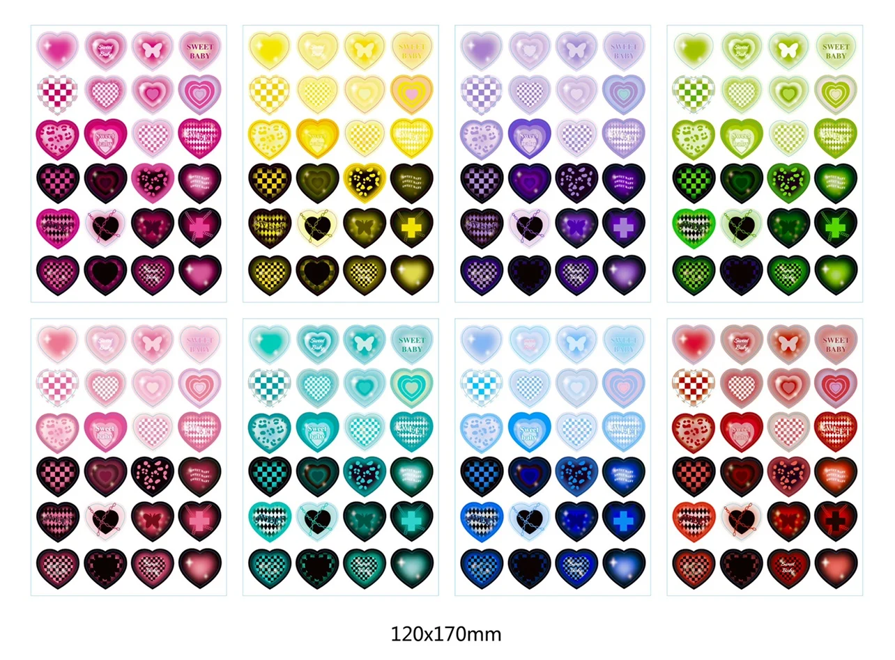 

Мультяшные Волшебные любящие лазерные наклейки, украшение «сделай сам», блокнот, фотоальбом, скрапбукинг, планировщик, эстетические канцел...