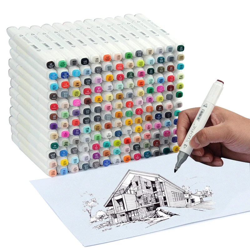 

30/60/80/168colors art markers Oily alcohol marker for drawing manga Brush pen Animation Design Art Supplies Marcador