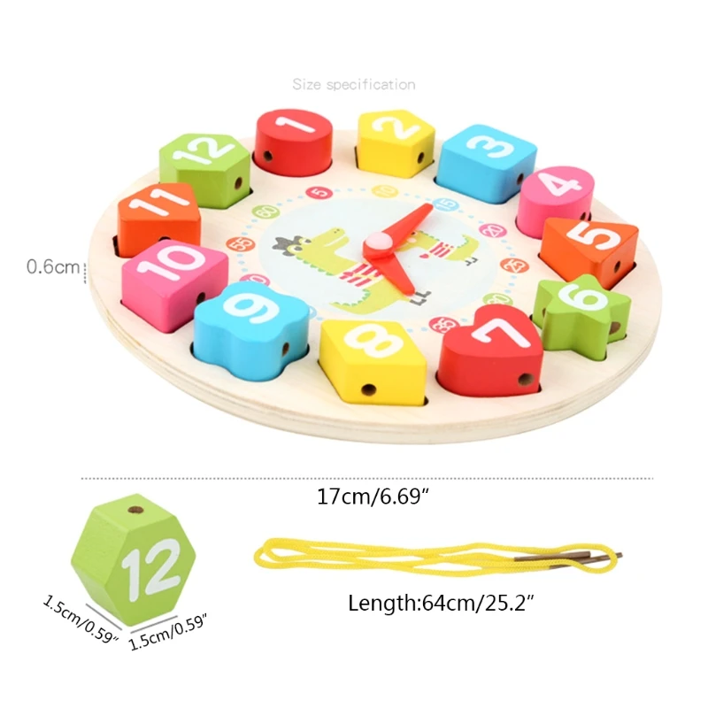 

Children's Simulated Clock Beaded Blocks Educational Toy with Cartoon Ocean Pattern Portable Educational Toys