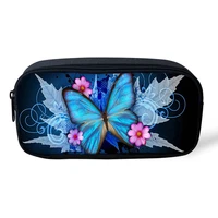advocator butterfly pattern pencil bag for students large capacity kids cosmetic bags customized storage pouch free shipping