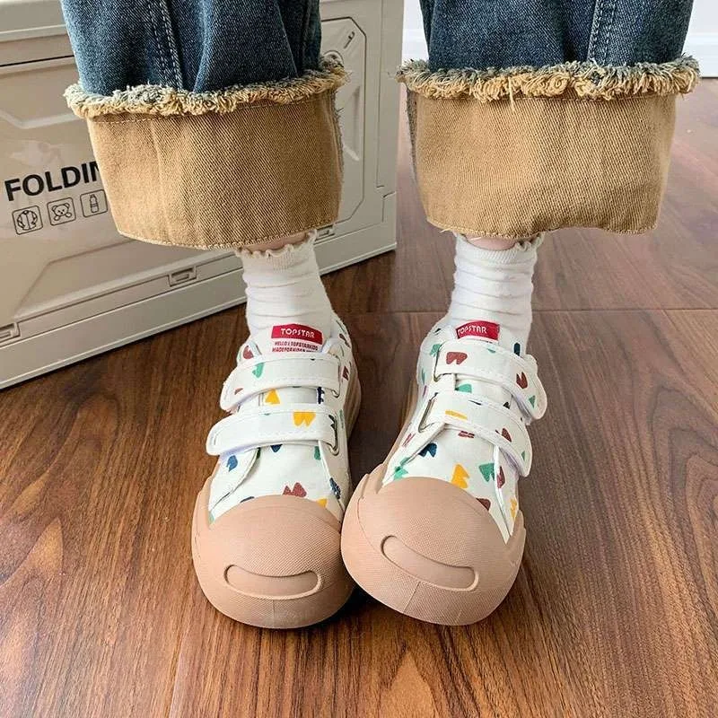 Стильные Белые Парусиновые Туфли На Плоской Подошве С Большой Головкой Для