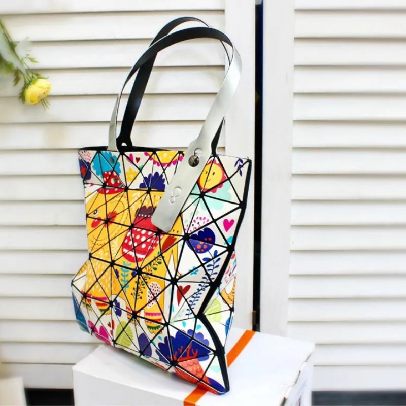 

Mesh Cosmetic Felt Inner Bag Travel Wallet Portable Handbag Color Pattern Geometric Grid Luxury Designer