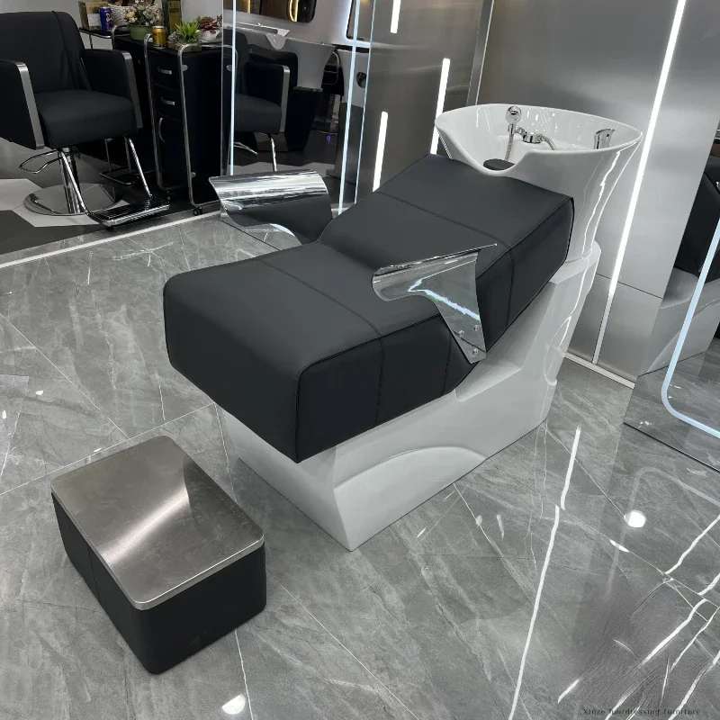 Керамическая раковина парикмахерский шампунь стул для парикмахерской кровать