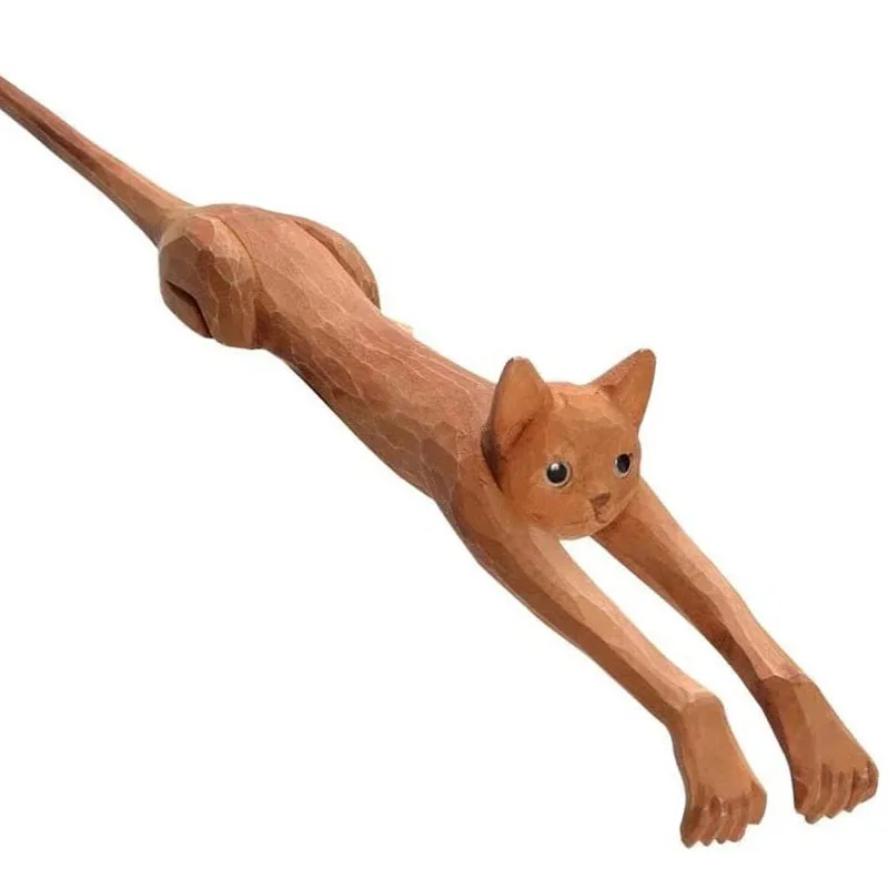 

Durable Cute Cat Shape Massager Back Scratcher 40cm Wooden Scratching Backscratcher Massager Mother's Day Gifts Products