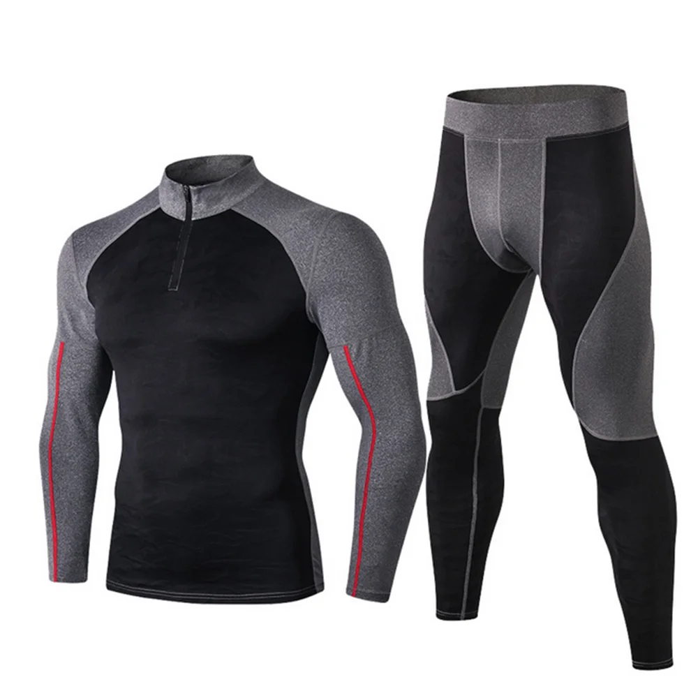 High Collar Winter Thermal Underwear Men Long Johns Men Rashgard Shirt Leggings Warm Sport Compression Underwear Thermo 2020