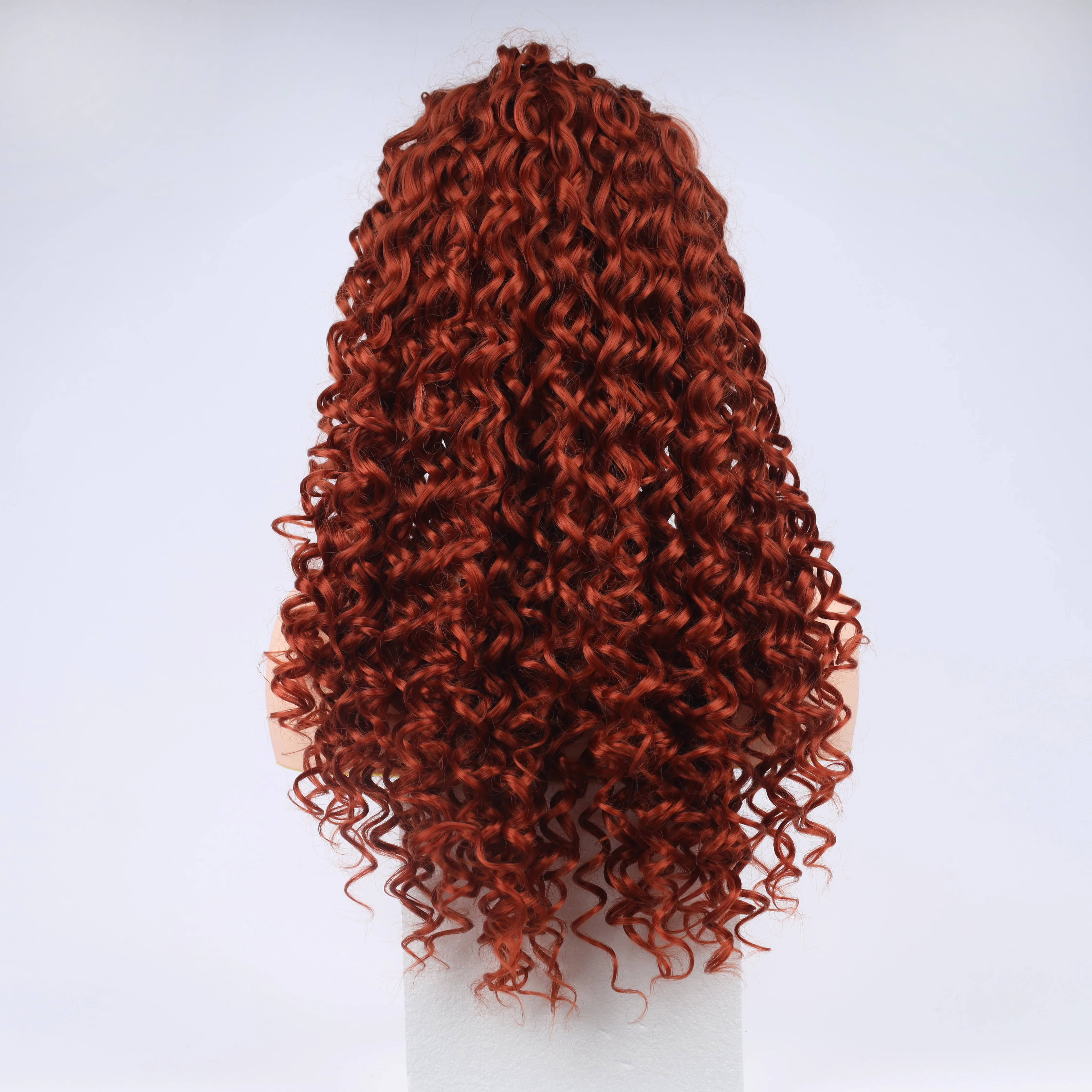 Модный кудрявый парик синтетические кружевные передние парики оранжевый