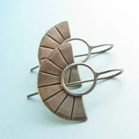 classic boho scallop dangle earrings for women vintage simple hand carved pattern hook pendant earrings wholesale