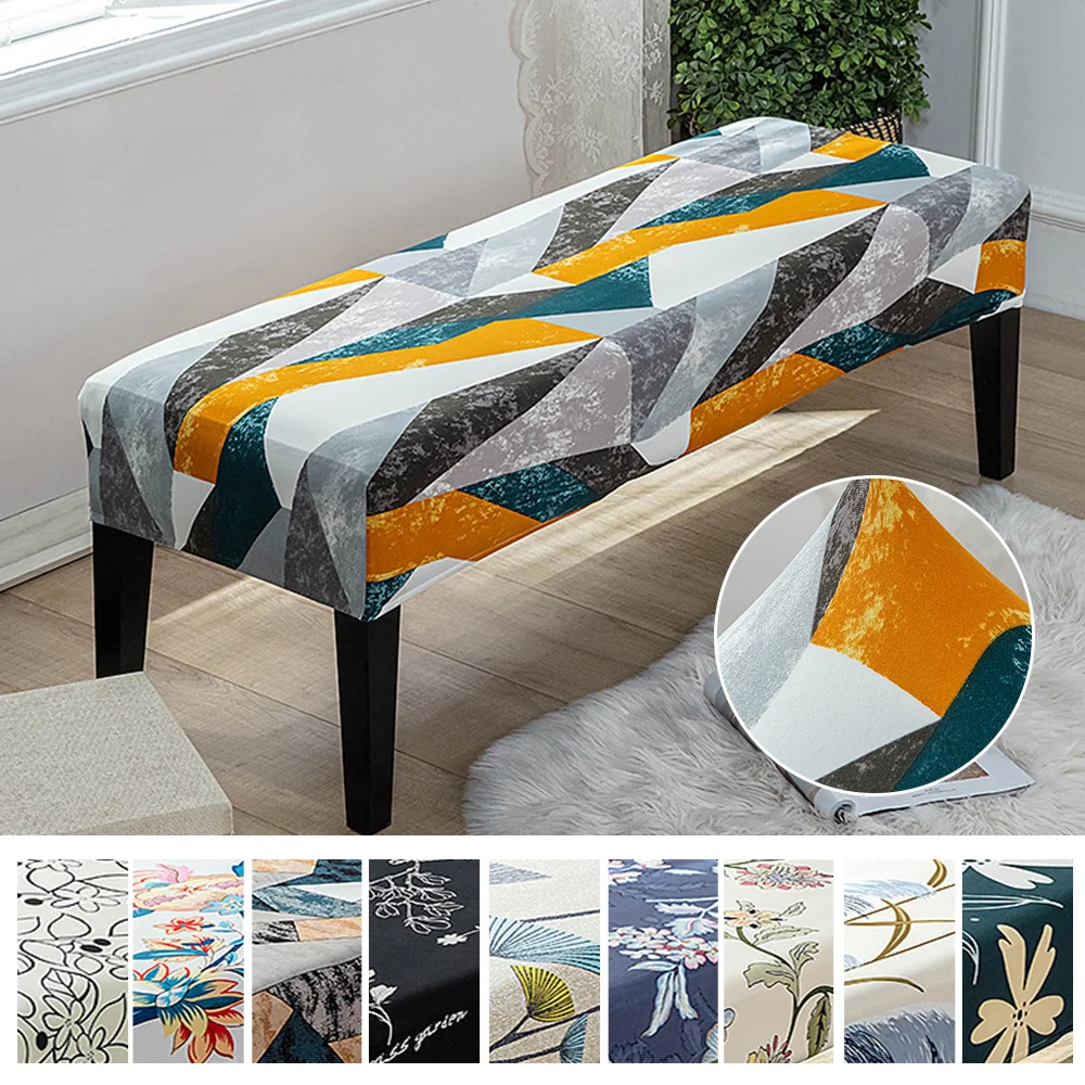 

Геометрический Чехол-скамейка, эластичный чехол из спандекса для пианино и табурета, длинный Чехол для оттоманки, Сменная обувь сплошного цвета, украшение для дома