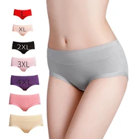 womens briefs breathable underpants plus size underwear mid waist summer panties bamboo fiber lingerie female intimates