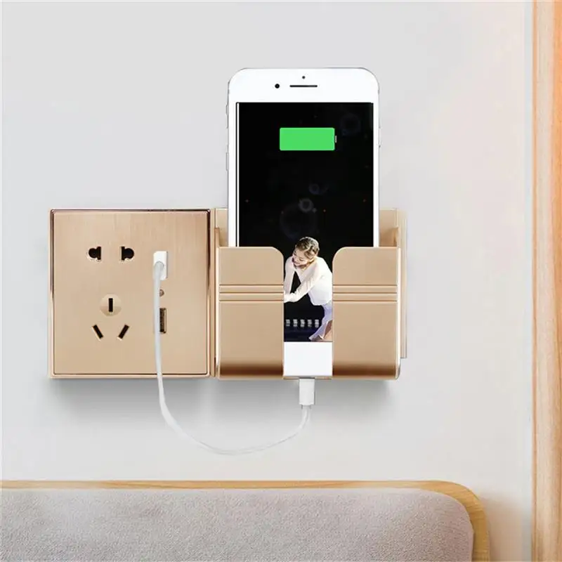 phone holder plastic bedroom stand electronics remote controller sundries storage bracket home shelf organizer accessories free global shipping