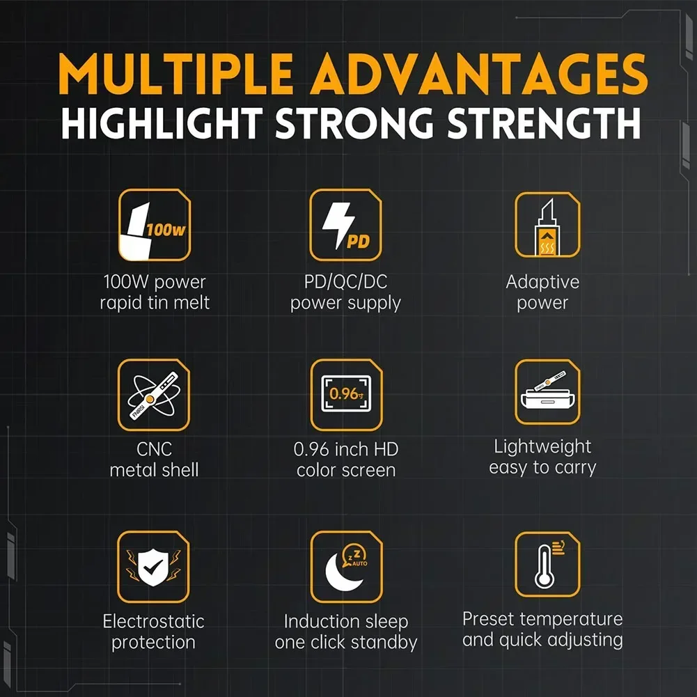 1x HS-02A паяльник паяльная станция PD100W портативный инструмент для ремонта