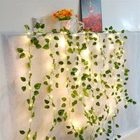 10m 5m 2m green leaf string lights artificial vine fairy lights battery powered christmas garland light for weeding home decor