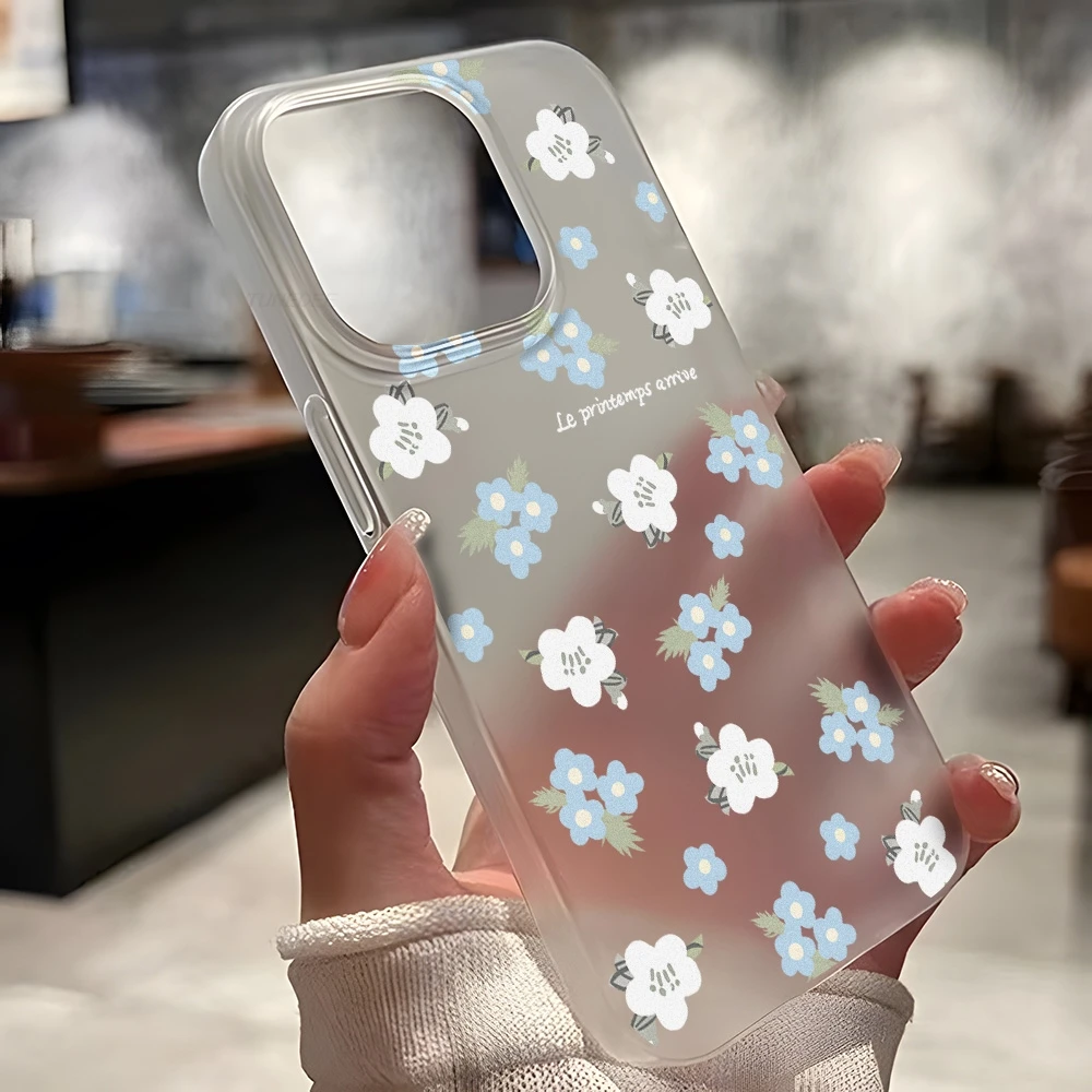 Фото Чехол для телефона с цветочным принтом для Samsung S26 S25 S24 S23 Ultra A17 A07 A56 A55 A36 A16 A26 A35 5G, полупрозрачный, тонкий, шелковистый, матовый №3