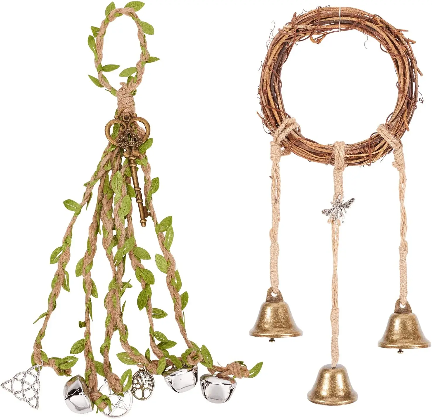 

New Magical Witch Bells Wind Chimes Creative Window Evil Crystal Hanging Pendant Handmade Hanging Witch Bells Garden Decor