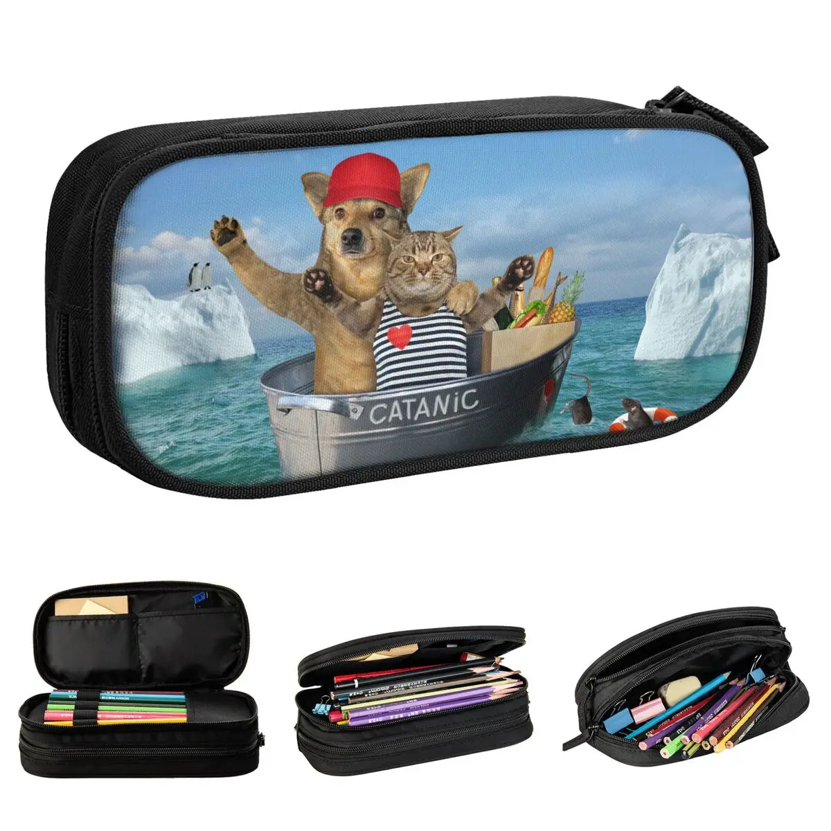 Case Fun Catanic Among Pen Holder Bag Girl Boy Big Capacity School Supplies Zipper Pencilcases