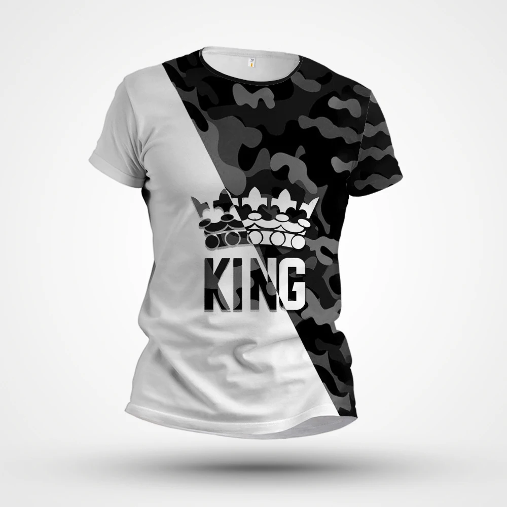 

2023 New Men's T-shirt 3D Printing Customized Short Sleeve Summer Personalized Black and White T-shirt Cool