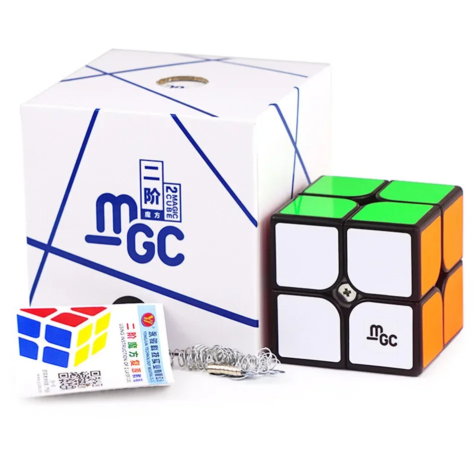 Фото YJ MGC 2x2 Магнитный магический куб Черный или без наклеек YongJun MGC 2x2x2 Скоростной куб для тренировки мозга Игрушки Подарок для детей №5