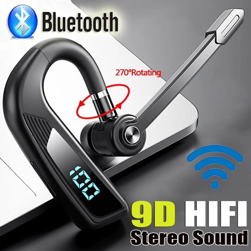 

Long Standby Bluetooth 5.2 Headset Voice Control Wireless Earbuds Waterproof Sport Headphones HIFI Sound Earhook Earphone