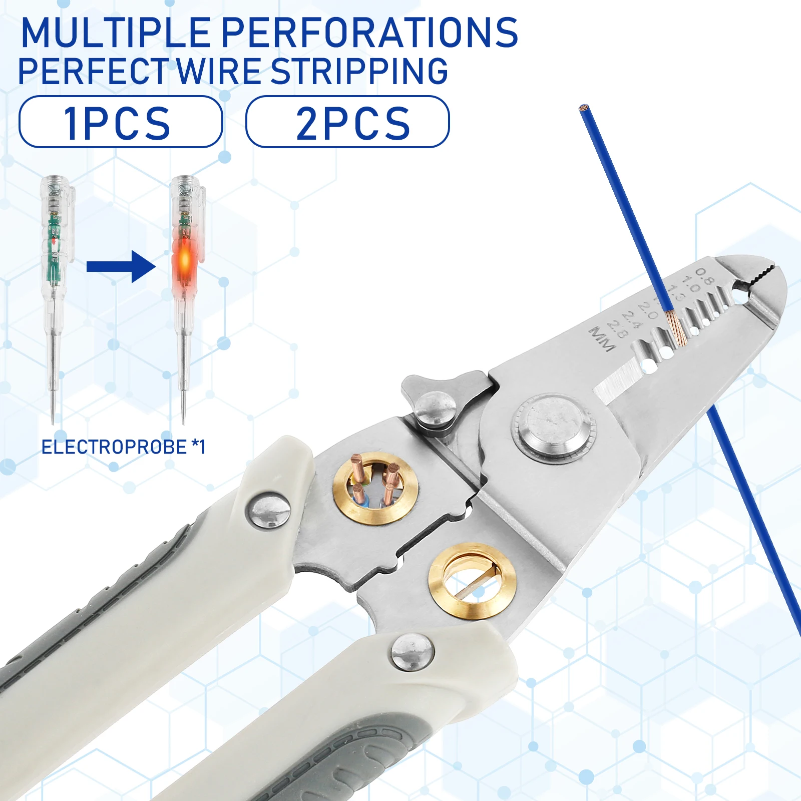 

Wire Stripper Stainless Steel Wire Stripping Pliers Ergonomic Non-slip Wire Crimper Wire Stripping Cutting Crimping Deburring