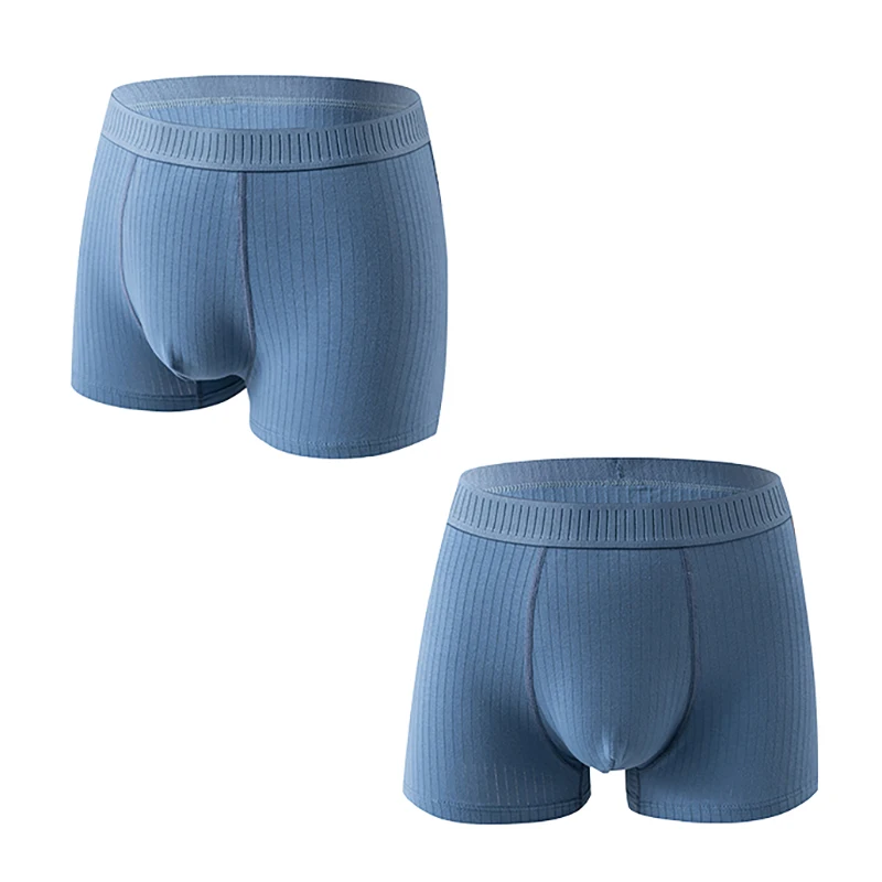 FK Cotton Mens Underwear Vertical Striped Boxer Black Sexy Shorts U Convex Pouch Underpant Soft Elastic Trunks Solid Boxers 4PCS