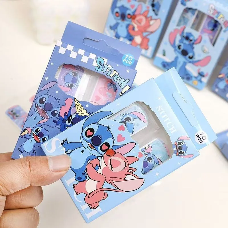 Фото 10 шт. Disney Stitch Band Aid мультфильм аниме милые раны кровоостанавливающие пластыри водостойкие гемостазные бинты экстренные товары для дома №2