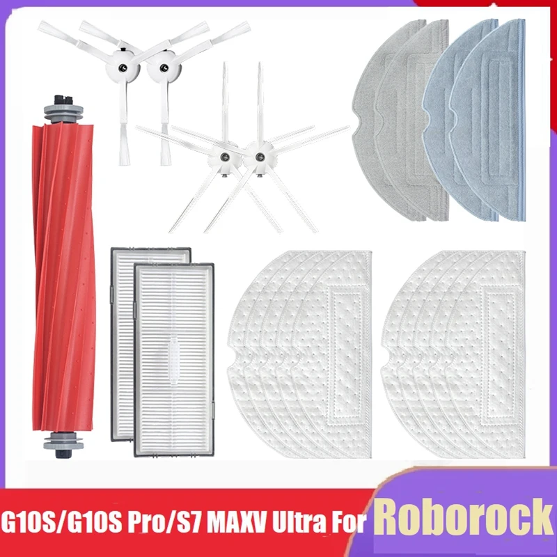 

Accessories Kit For Roborock G10S/G10S Pro/S7 MAXV Ultra Vacuum Main Side Brush Filter Mop Cloth Floor Cleaning