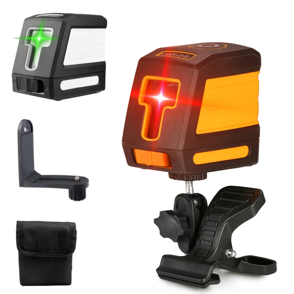 

2 Lines Laser Level Self Levelling Green Beams Laser Horizontal & Vertical Cross-Line with Bracket NEW Portable лазерный уровень