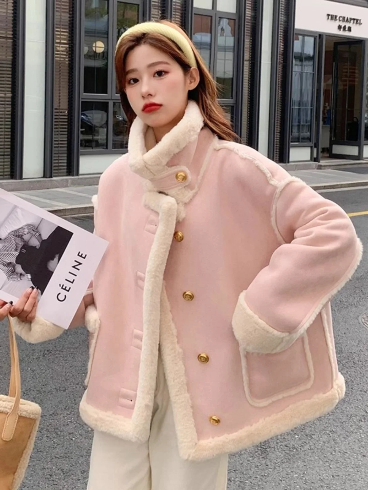 Изящная меховая замшевая верхняя одежда для женщин зима 2024 новая популярная