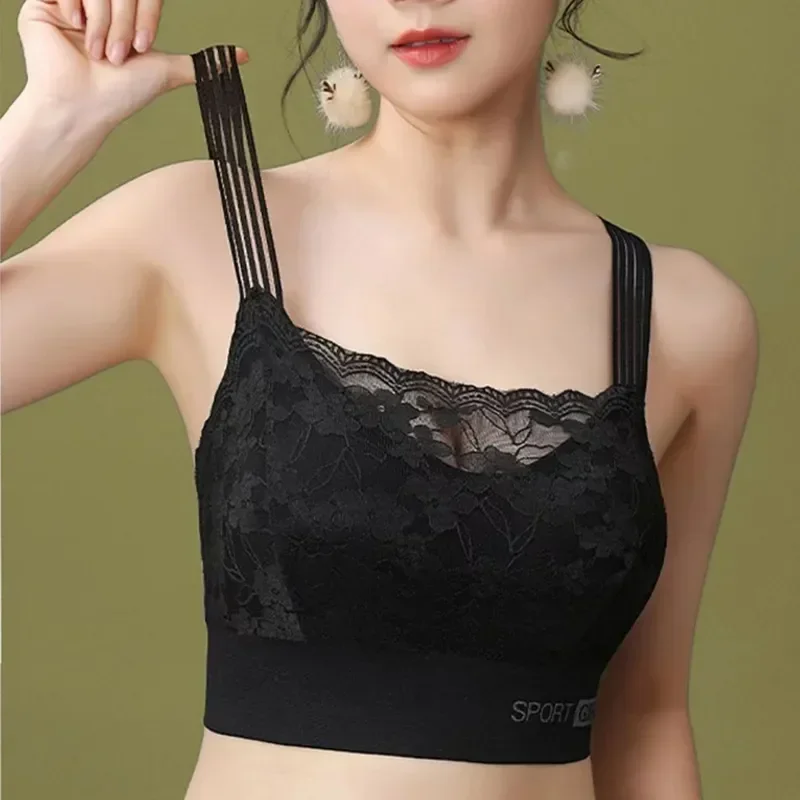 

Sexy Beauty Women's Top Wrapped Breathable Back Bra Large Seamless Vest Lace Chest Sports Sleep Comfortable Size Tube Gathered